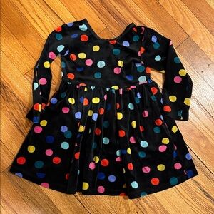Hanna Andersson Velour Polka dot dress